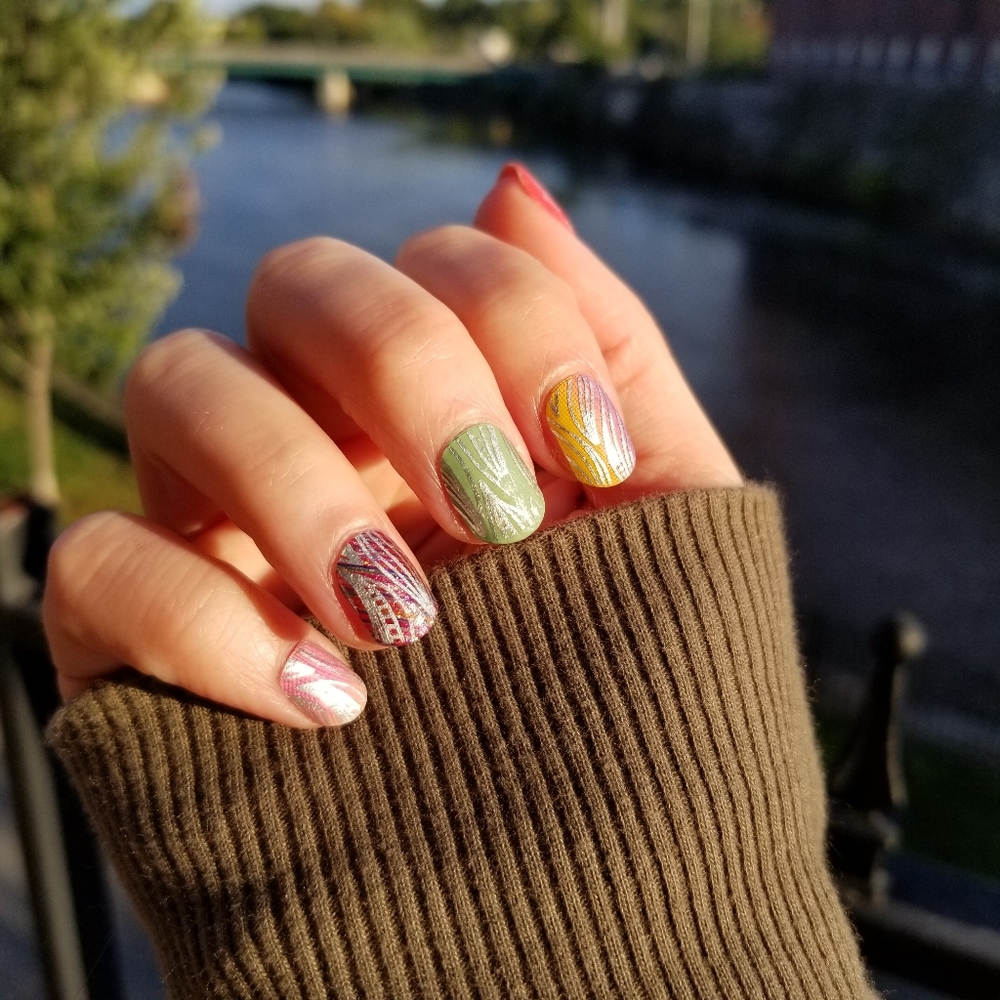 Silver Holo Floral Peapod Nail Wrap Overlays Transparent Nail Stickers